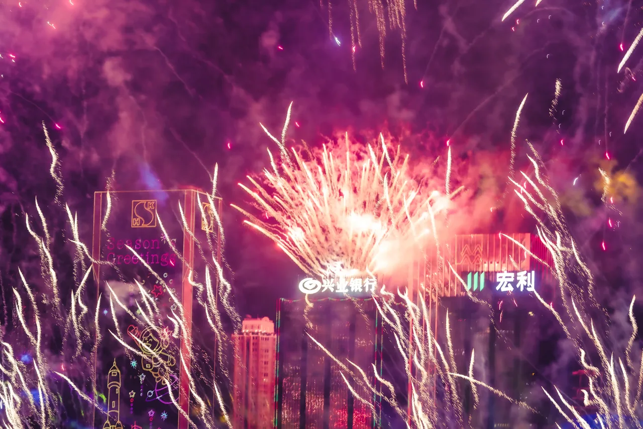Hong Kong 2024 New Year Fireworks
