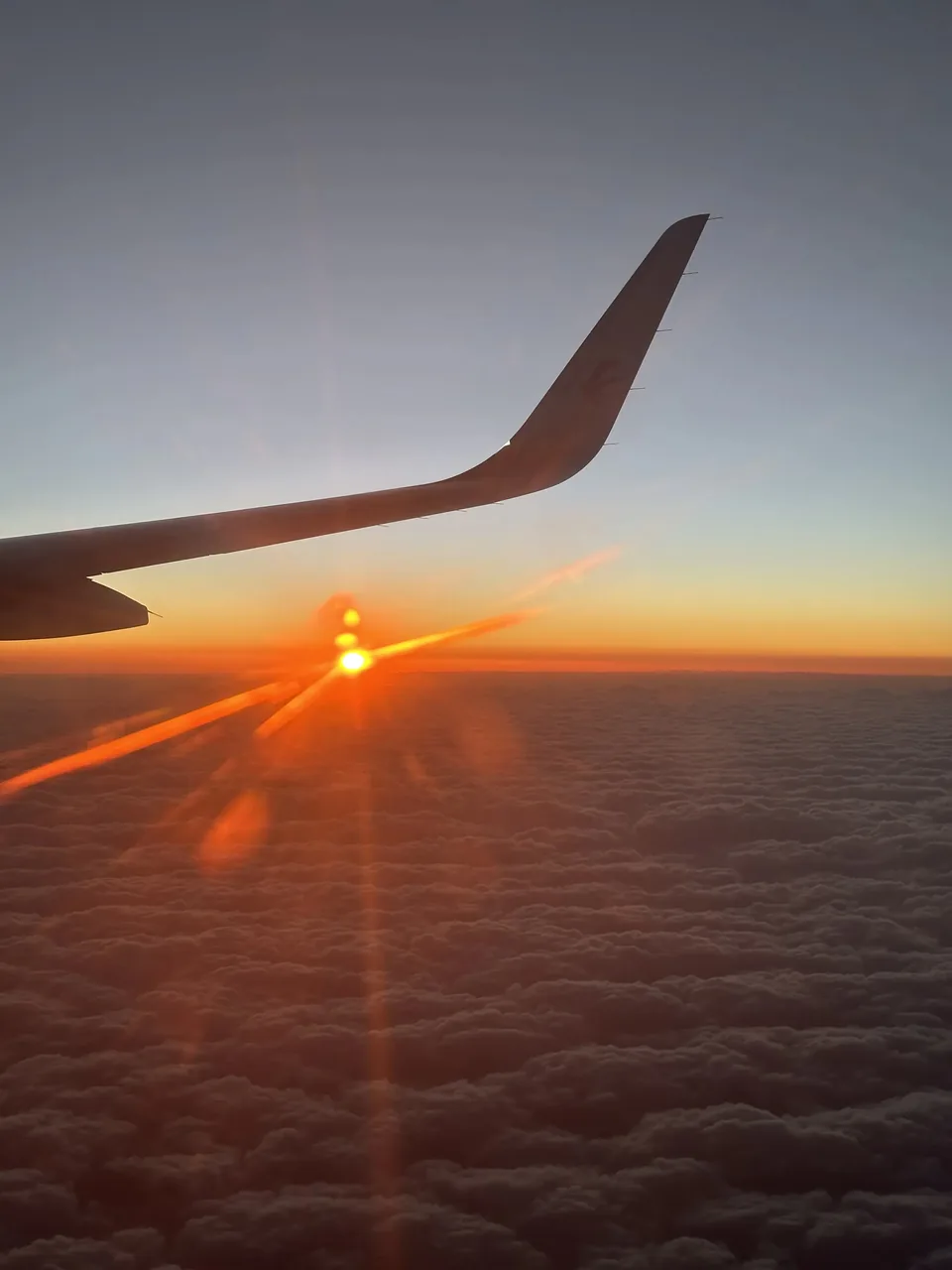 Sunset on the plane